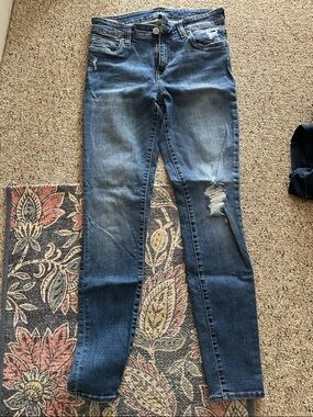 Kut from the Kloth Dark Blue Distressed Skinny Jeans